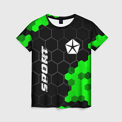 Женская футболка Jeep green sport hexagon