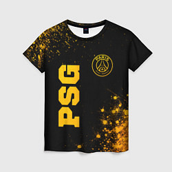 Женская футболка PSG - gold gradient вертикально
