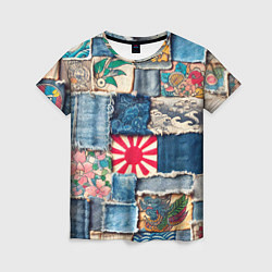 Женская футболка Японское художество пэчворк