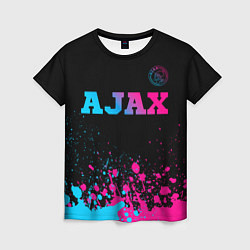 Футболка женская Ajax - neon gradient посередине, цвет: 3D-принт