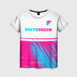 Женская футболка Hoffenheim neon gradient style посередине