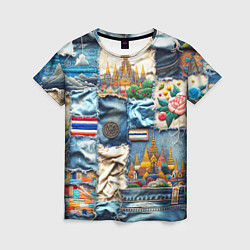 Женская футболка Пэчворк из Тайланда