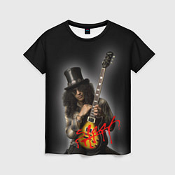 Футболка женская Slash музыкант группы Guns N Roses, цвет: 3D-принт
