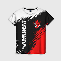 Женская футболка Самурай лого - киберпанк 2077