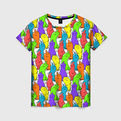 Женская футболка Весёлые цветные презервативы