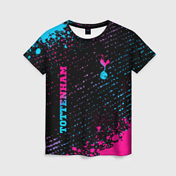 Женская футболка Tottenham - neon gradient вертикально