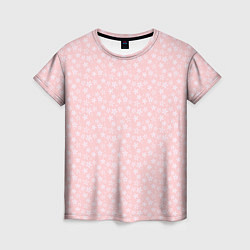 Женская футболка Бледно-розовый цветочный