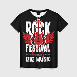 Женская футболка Rock festival - live music