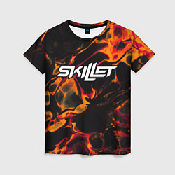 Женская футболка Skillet red lava