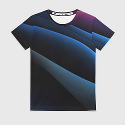 Женская футболка Синий стильный абстрактный геометрический стиль на