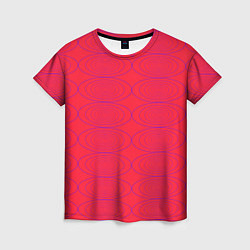 Женская футболка Паттерн из овалов на алом красном