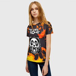 Футболка женская My Chemical Romance рок панда и огонь, цвет: 3D-принт — фото 2