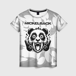 Футболка женская Nickelback рок панда на светлом фоне, цвет: 3D-принт
