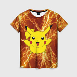 Женская футболка Pikachu yellow lightning