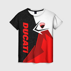 Женская футболка Ducati moto - красная униформа