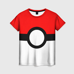 Женская футболка Pokeball texture