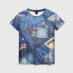 Футболка женская Vanguard jeans patchwork - ai art, цвет: 3D-принт