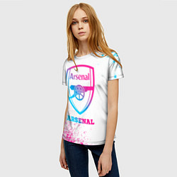 Футболка женская Arsenal neon gradient style, цвет: 3D-принт — фото 2