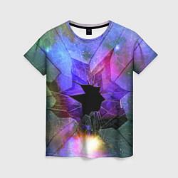 Женская футболка Расколотое стекло - космическая туманность