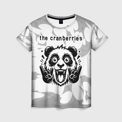 Футболка женская The Cranberries рок панда на светлом фоне, цвет: 3D-принт