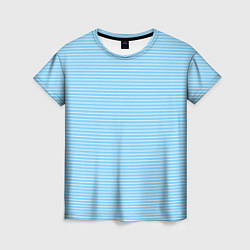 Женская футболка Светлый голубой в белую полоску