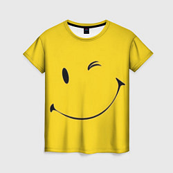 Женская футболка Смайл желтый