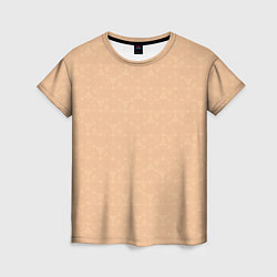Женская футболка Жёлто-бежевый однотонный треугольники
