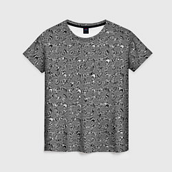 Женская футболка Чёрно-белый абстрактный