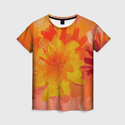 Женская футболка Абстракция цветы мастихин