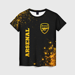 Женская футболка Arsenal - gold gradient вертикально