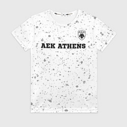 Футболка женская AEK Athens sport на светлом фоне посередине, цвет: 3D-принт