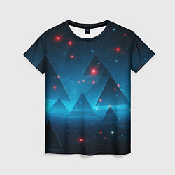 Женская футболка Пирамиды в космосе абстракции