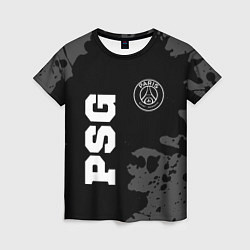 Женская футболка PSG sport на темном фоне вертикально
