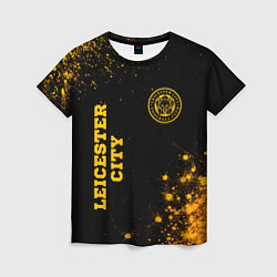 Женская футболка Leicester City - gold gradient вертикально