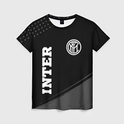 Женская футболка Inter sport на темном фоне вертикально