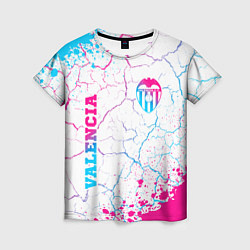 Женская футболка Valencia neon gradient style вертикально