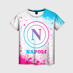 Женская футболка Napoli neon gradient style