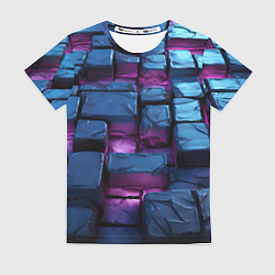 Женская футболка Неоновые плитки объемные