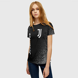 Футболка женская Juventus sport на темном фоне вертикально, цвет: 3D-принт — фото 2