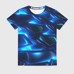 Женская футболка Синие абстрактные неоновые плиты