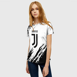 Футболка женская Juventus краски, цвет: 3D-принт — фото 2