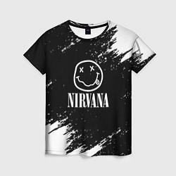 Женская футболка Nirvana текустура краски