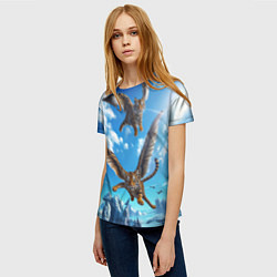 Футболка женская Летающие тигрята, цвет: 3D-принт — фото 2