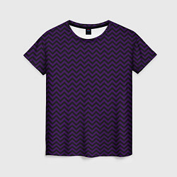 Женская футболка Чёрно-фиолетовый ломаные полосы