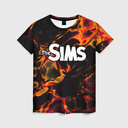 Женская футболка The Sims red lava