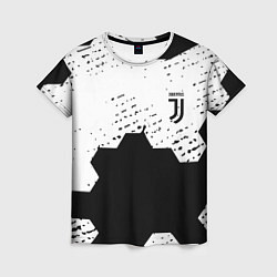 Женская футболка Juventus hexagon black sport