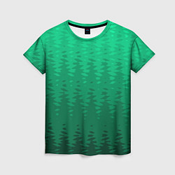 Футболка женская Зелёный абстрактный градиент, цвет: 3D-принт