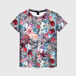 Женская футболка Цветочный цветной паттерн