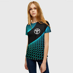 Футболка женская Toyota electro hexagon, цвет: 3D-принт — фото 2