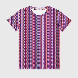 Женская футболка Сиреневый текстурированный квадратики